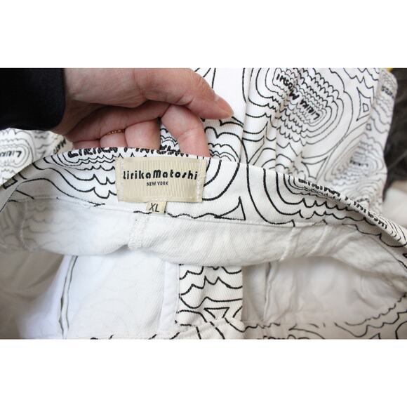 Lirika Matoshi White Pattern Logo Denim Straight Jeans Size XL - Picture 4 of 4